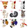 SKEDS Luxury Crystal Animal Rabbit Dog Brooches For Women Men Enamel Fashion Accessories Women's Men's Buckle Badges Brooch Pin