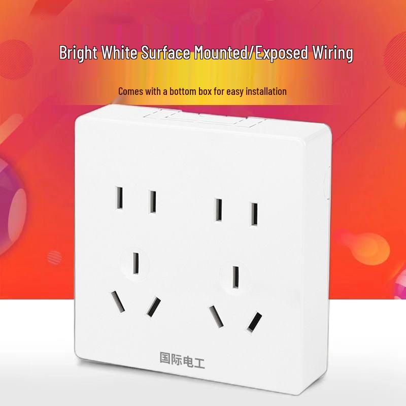 Ultra-Thin Surface-Mounted Single-Pole Switch & Socket Panel for Home Walls