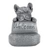 ABIY French-Bulldog Welcome On A Plinth Home Or Garden Accessories Yard Garden Decor Outdoor Decoration
