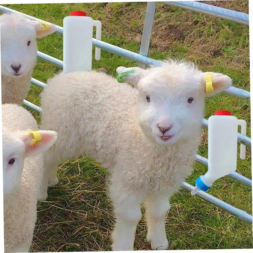 Baby Bottles, 800ml Lamb Baby Bottle With Scale Hanging Plastic Milk Feeder Bottle Little Calf Sheep Bottle With Handle