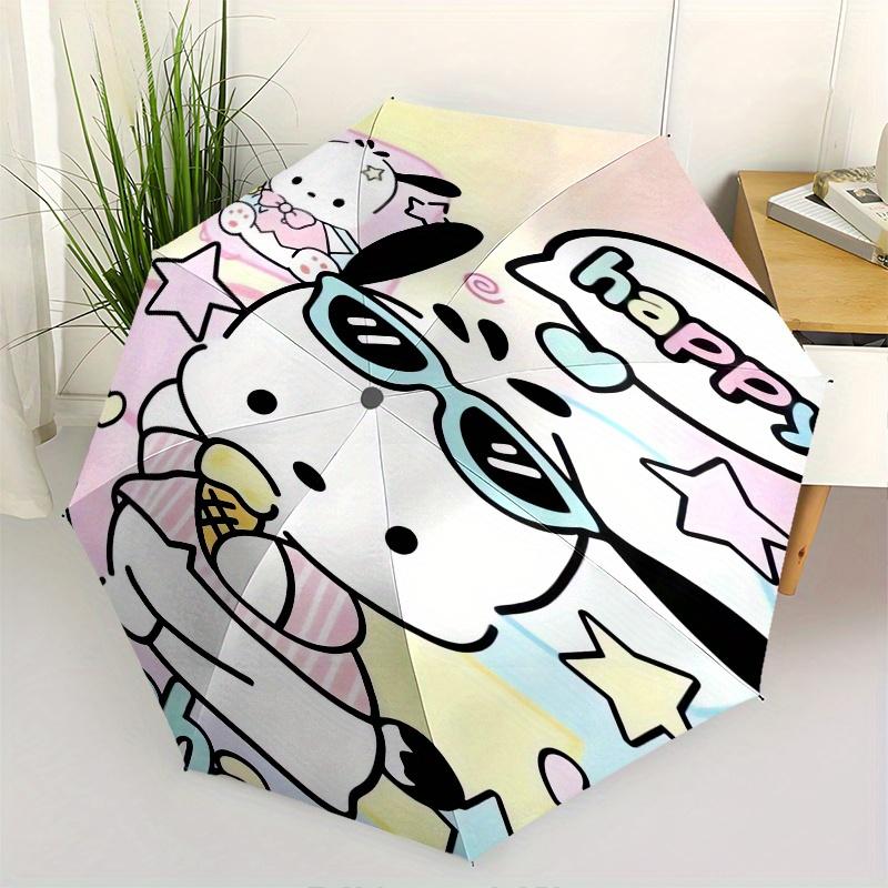 

Pochacco,IceCream Automatic Folding Umbrella Simple 8 Rib Design, Bright Cartoon Pattern, Durable Iron Frame, Suitable For Travel, Outdoor,