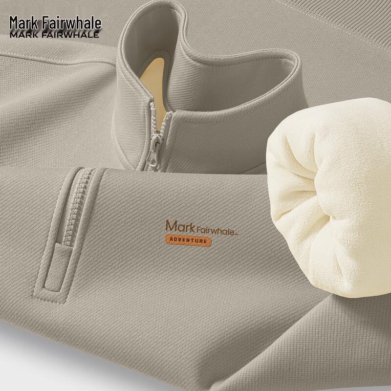 Mark Fairwhale Men's Fleece Half-Zip Stand Collar Sweatshirt