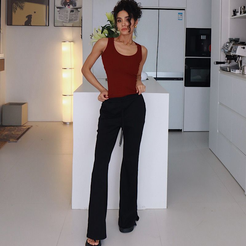 Akiyo Studio Western Style Gyaru High Waist Slimming Bootcut Trousers Women Slim Fit Casual All-matching Trousers