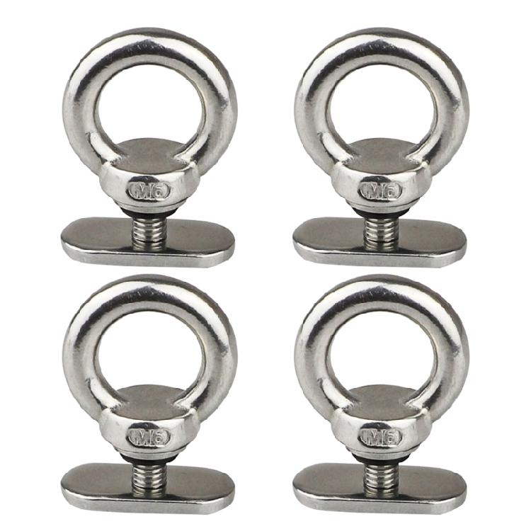 

4Pcs Stainless Steel Track Mount Tie Down Eyelet Replacement Kayak Track Mount Screw Awning Rail Stoppers Enduring 1