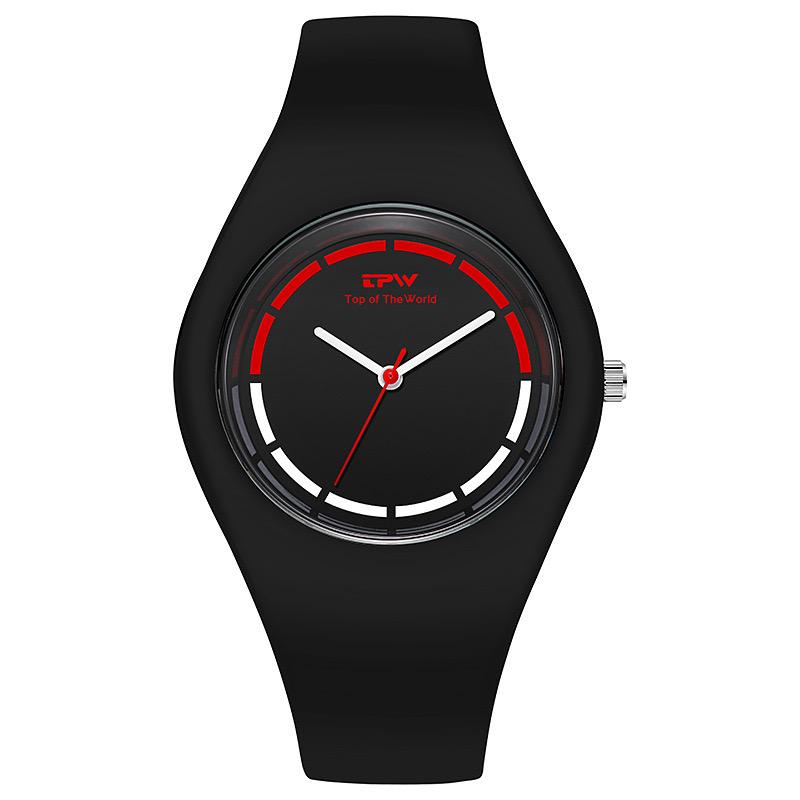 

TPW Модные женские наручные часы Полноразмерные кварцевые часы 40 мм для женщин с резиновым ремешком для кожи ясень черный