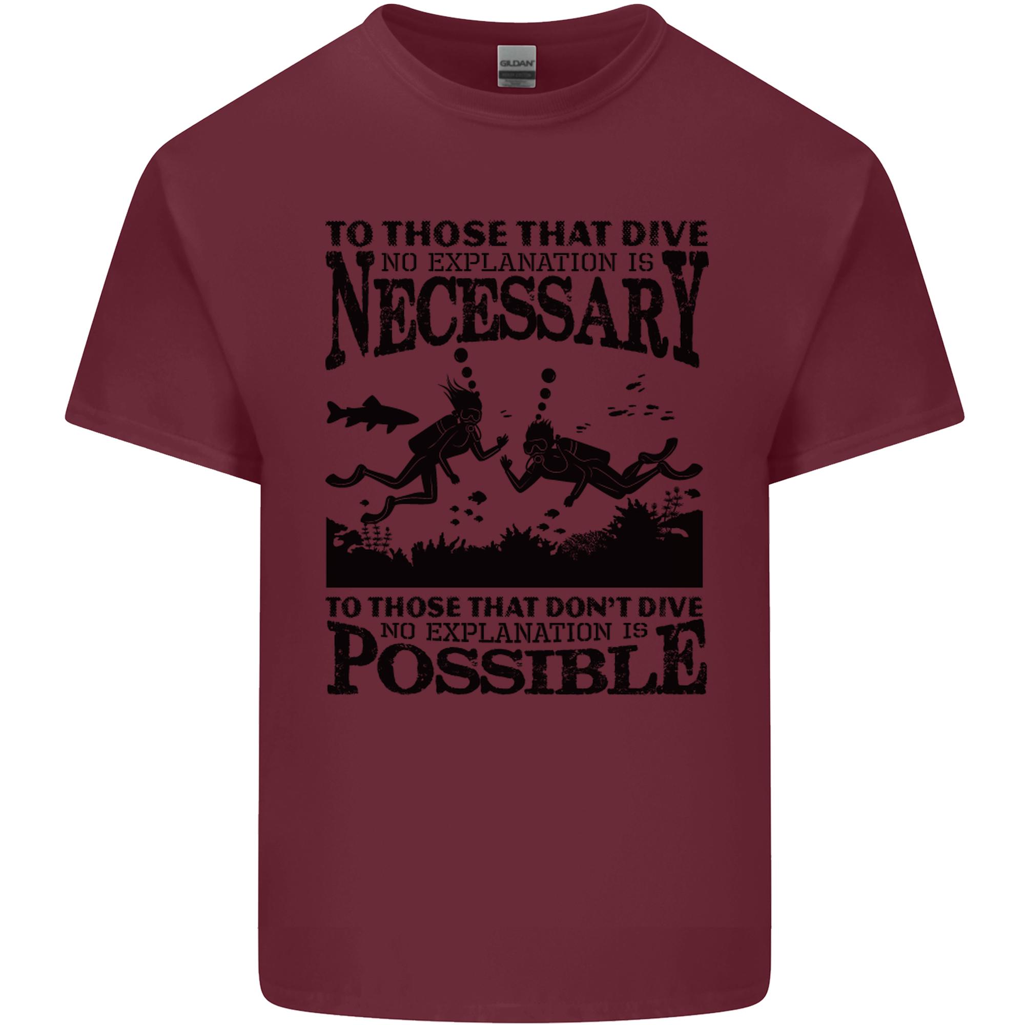Scuba Dive No Explanation Funny Diving Unisexs Light Cotton TShirt S