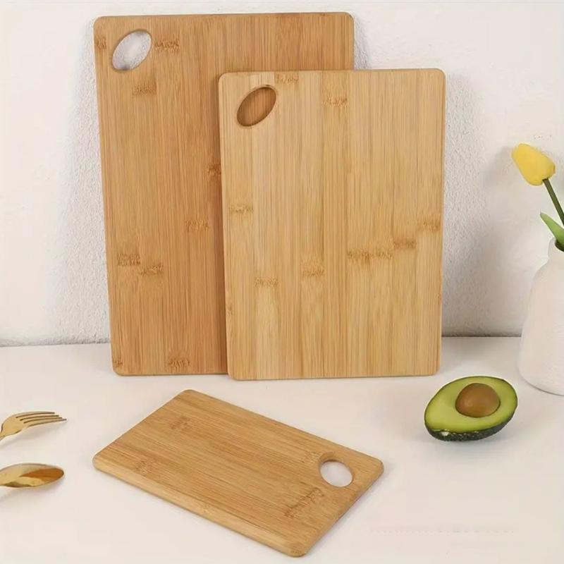 Set of 3 Double Sided Bamboos Chopping Boards Multipurpose Cutting Board for Meat Vegetables and Fruit Kitchen Tool