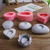 Handgemachte DIY Kerzenform Kerzenständer Zement Beton Silikon Lotus Herzförmige Aromatherapie Gips Ornamente Tropfen Kleber
