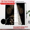 Set Of 2 Flat Printing Newyearcelebration Popular Curtains Prints Decorations Curtain With Semi Sheer Polyester
