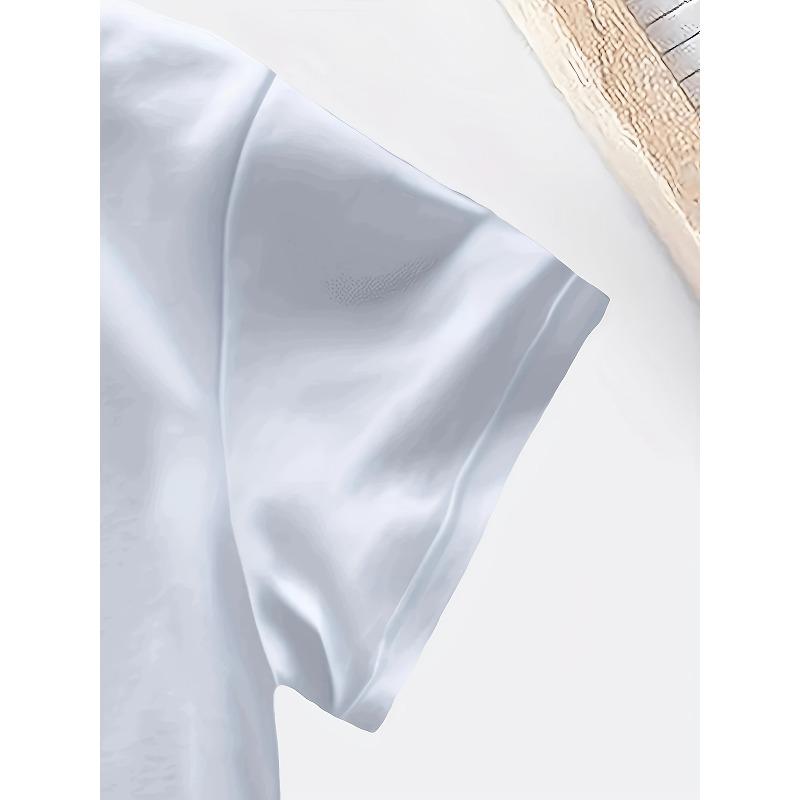 European size Men's Round Neck Short Sleeve T-Shirt - Breathable Summer Casual Wear, Relaxed Fit Suitable for Men, Casual Tees