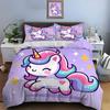 Cute Cartoon Unicorn Print Bedding Set 1 Duvet Cover 1/2 Pillowcases Adult and Kids Bedding Set Luxury Holiday Gifts