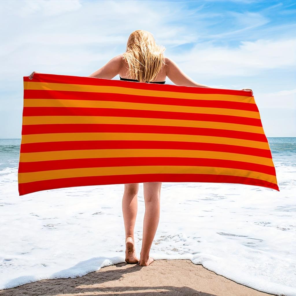 1 st Strandlaken met Minimale Strepen, Ultra-fijne Vezel Sneldrogend Absorberend Handdoek, Strand Zwem Vakantie Strandlaken