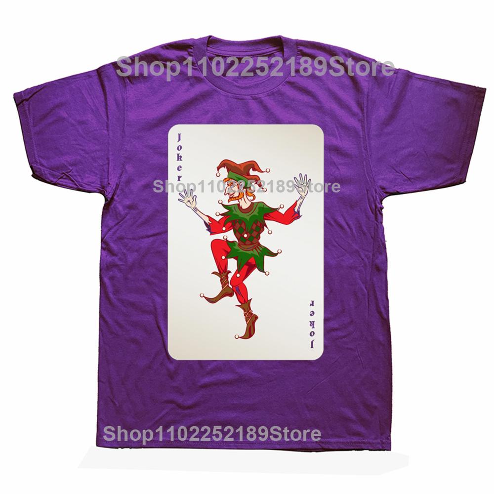 Lustige Joker Narr Poker Spielkarte Grafik T-Shirts Herren Damenmode Lässiges T-Shirt 100% Baumwolle Lockeres Übergroßes T-Shirt