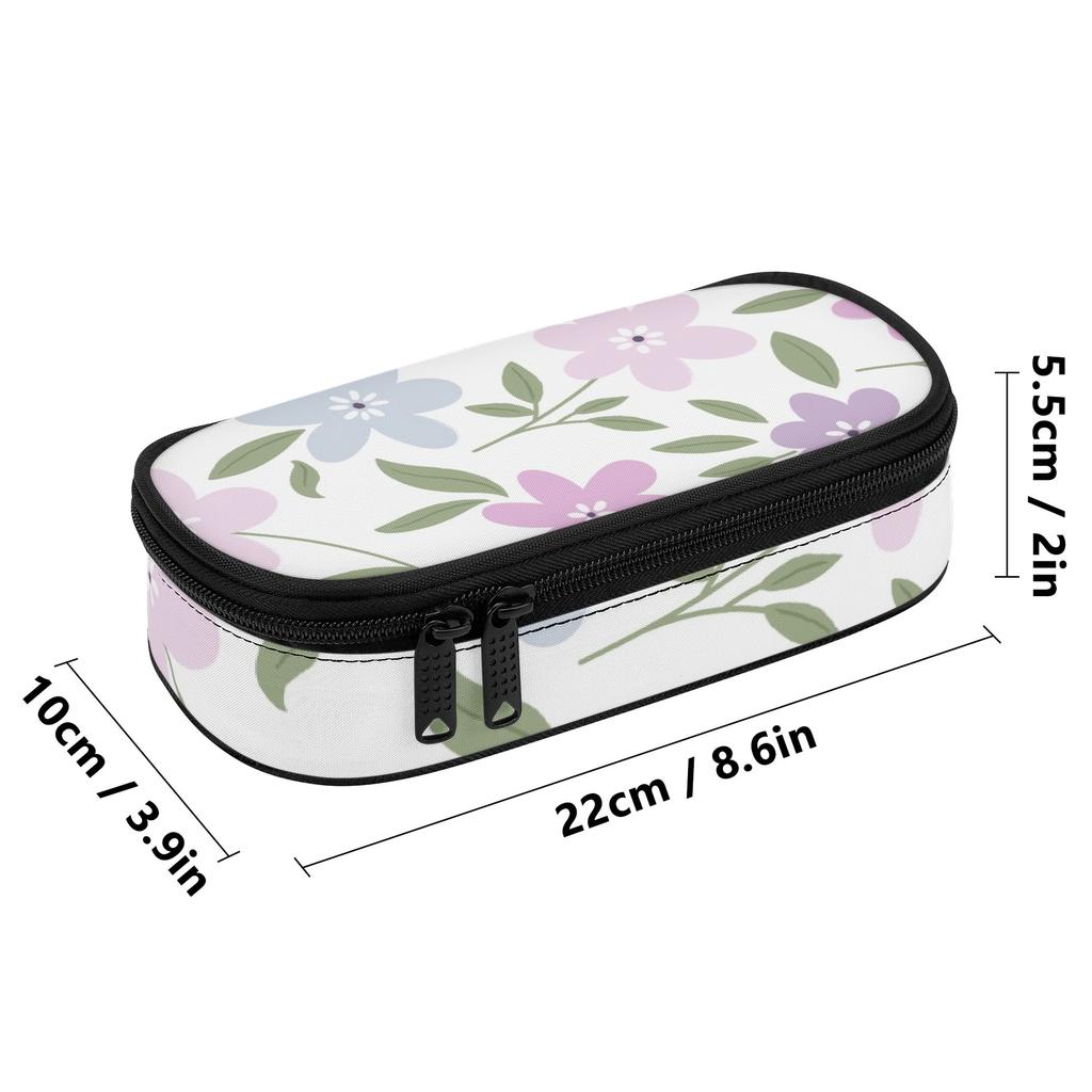 Pencil Bag Lightweight 300D Polyester Secure Zipper Closure with Mesh Pocket Removable Divider and Pen Slots for Classroom Use