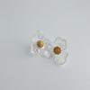 Mihop Flower Colorful Ball Earrings Women's Transparent Earrings Summer