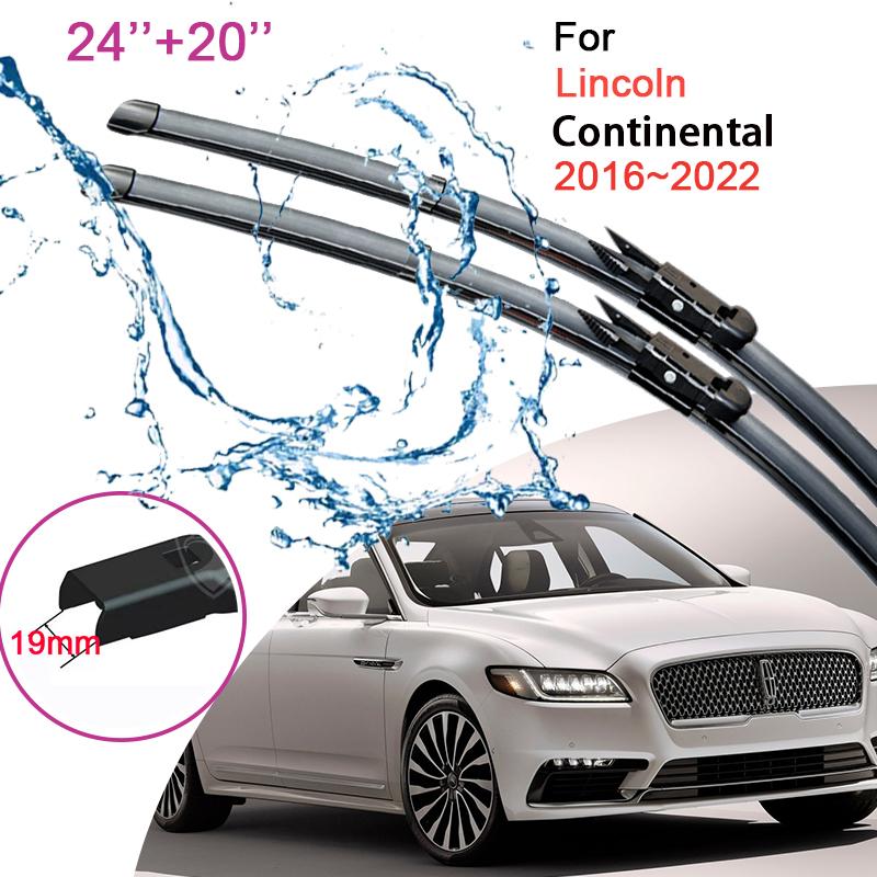 Car Front Windshield Window Wiper Blades for Lincoln Continental 2016 2017 2018     Frameless Rubber Accessorie