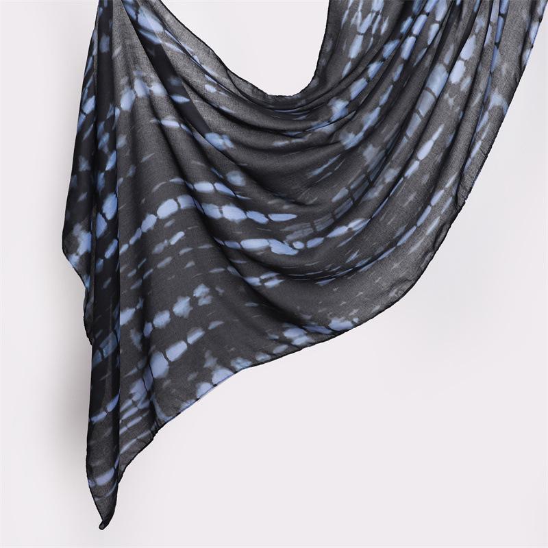 Watercolour Floral Printed Hijab Scarf Modal Breathable Light Weight Soft Muslim Women Headband Cotton Rayon Viscose WovenShawl