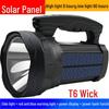 Rechargeable Solar LED Flashlight: High Power, Long Range, Waterproof, with Side Light & Remote Control.