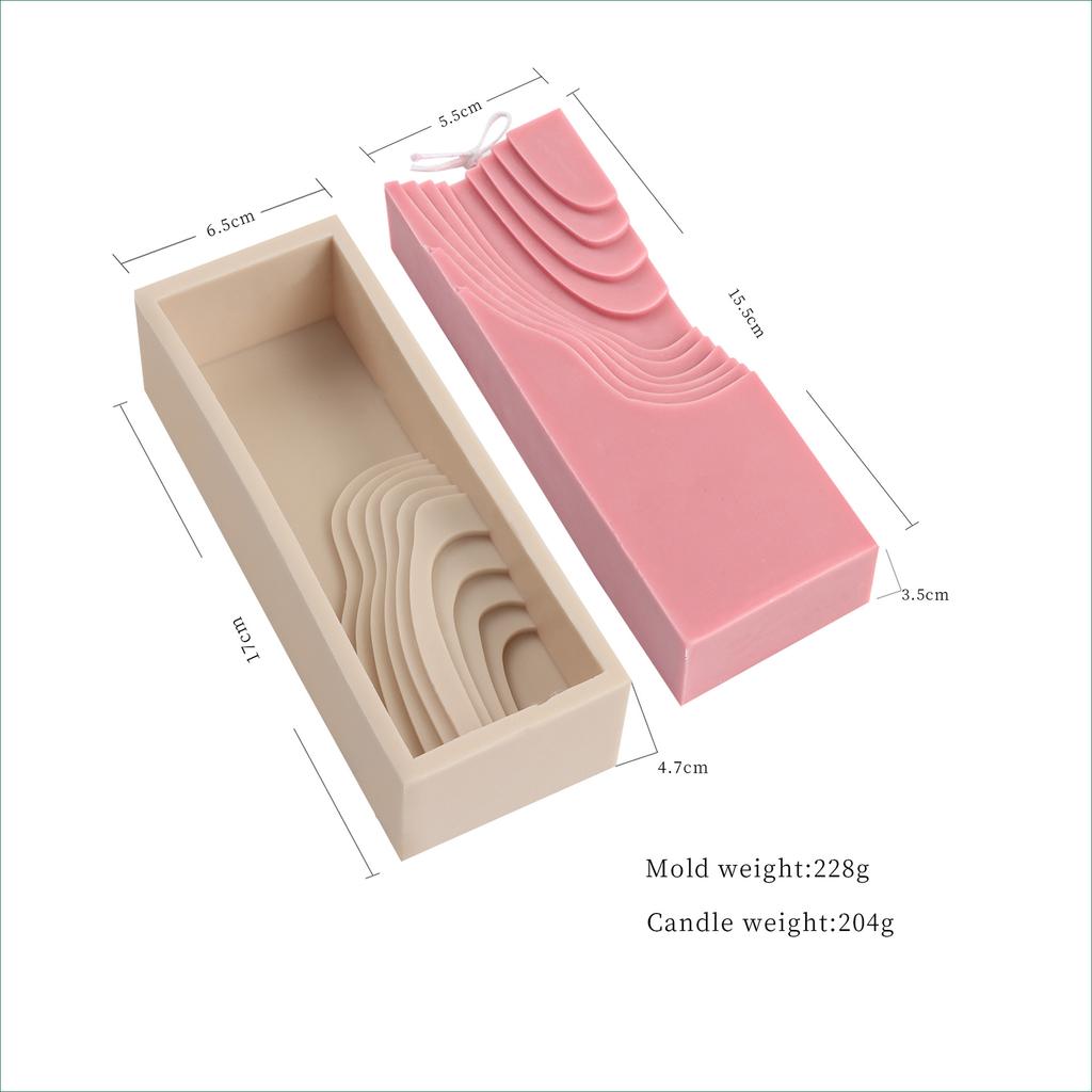 3d Pasek Kostka Falujący Miska Prostokątna Świeca Forma Silikonowa DIY Ręcznie Robiona Forma z Żywicy Epoksydowej Ornament Świeca Mydło Wyrób Dekoracja Domu