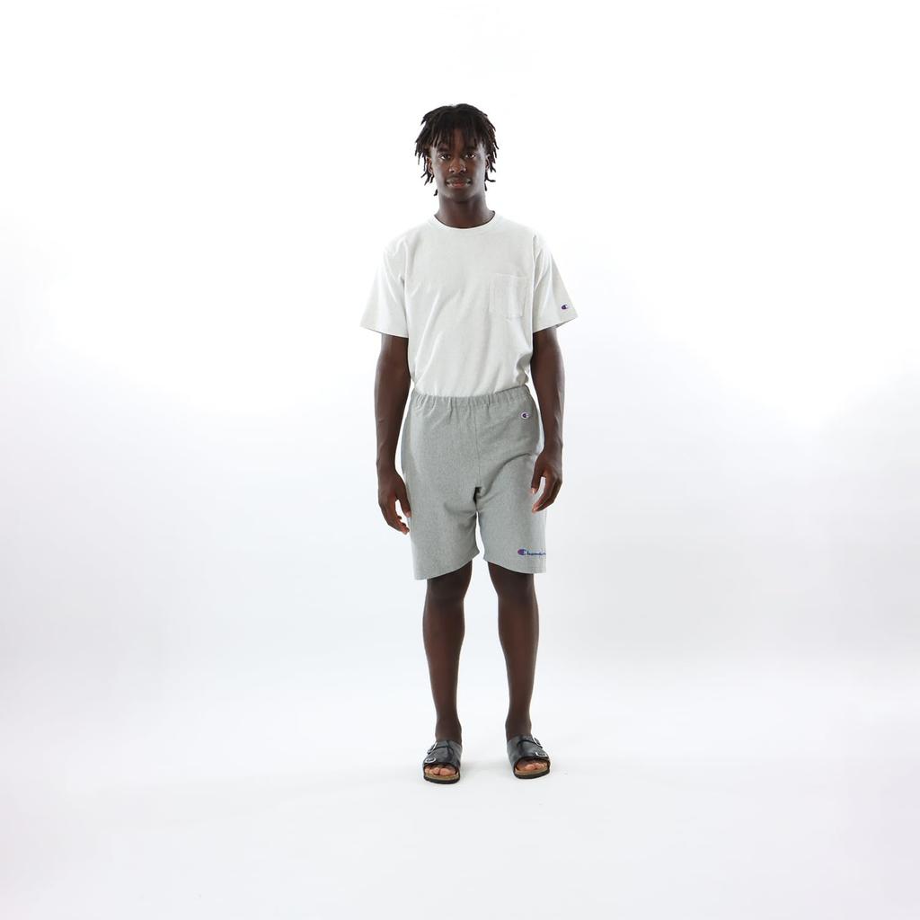 Shorts Cotton Embroidered Ribbed Script Logo Reverse Shorts REVERS Oxford Gray L [Champion] 100% 9.4oz Weave(R) WEAVE(R) C3-P507 Men's