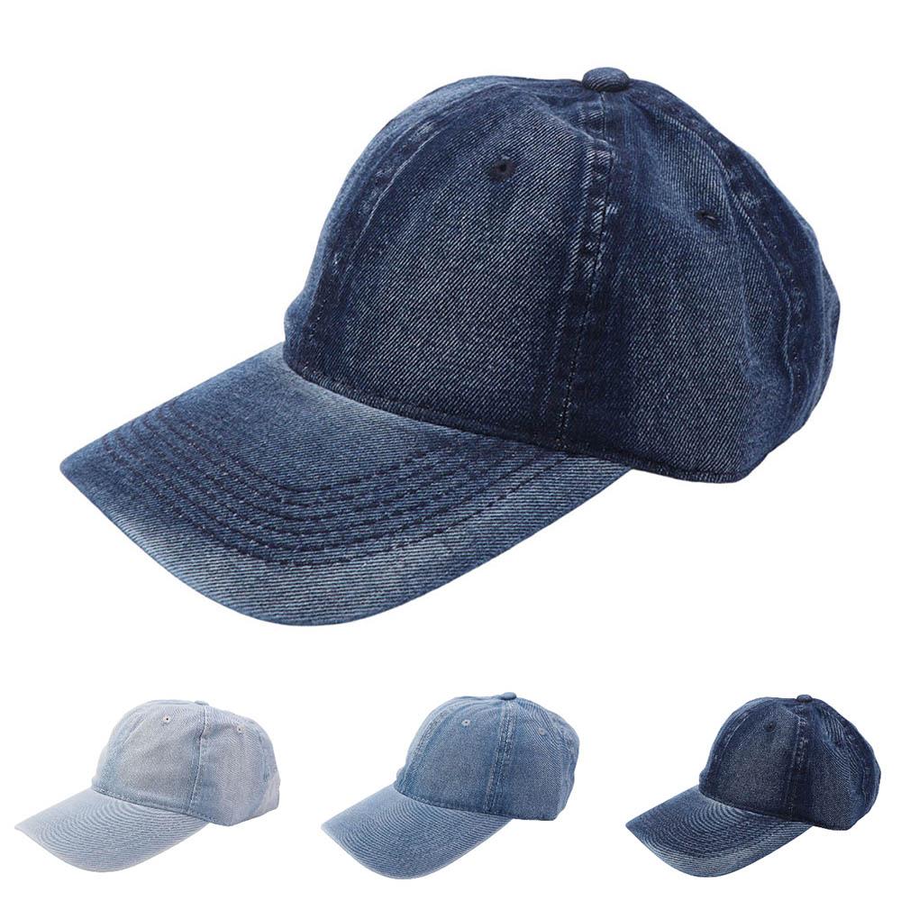 Solid Color Denim Baseball Cap Hip Hop Peaked Hat Simple Sun Hat  Ladies