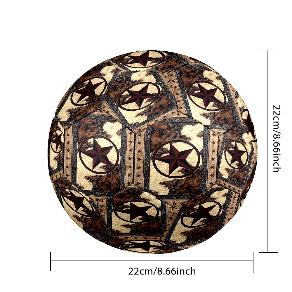 Western Texas Star Indoor Soccer Ball Size 5 Colorful All Ages Machine Stitched PVC Competition Ready Durable High-Bounce