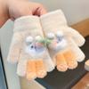 Plush Kids Knitted Gloves Cute Cartoon Windproof Gloves  for 1-5 Years Old