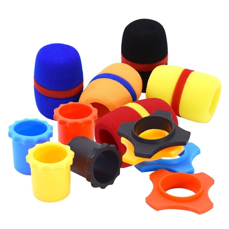 3Pcs Thickened Microphones AntiSlip Rings Dustproof Cover for Enhanceds Stability and Protections