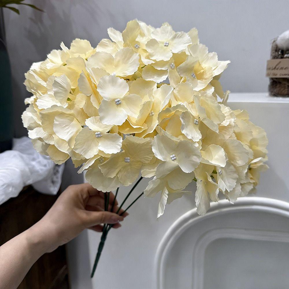 5 Heads Artificial Hydrangea Flower Silk Beauty Fake Hydrangea Flowers DIY Wedding Floral for Wedding and Festival Decoration