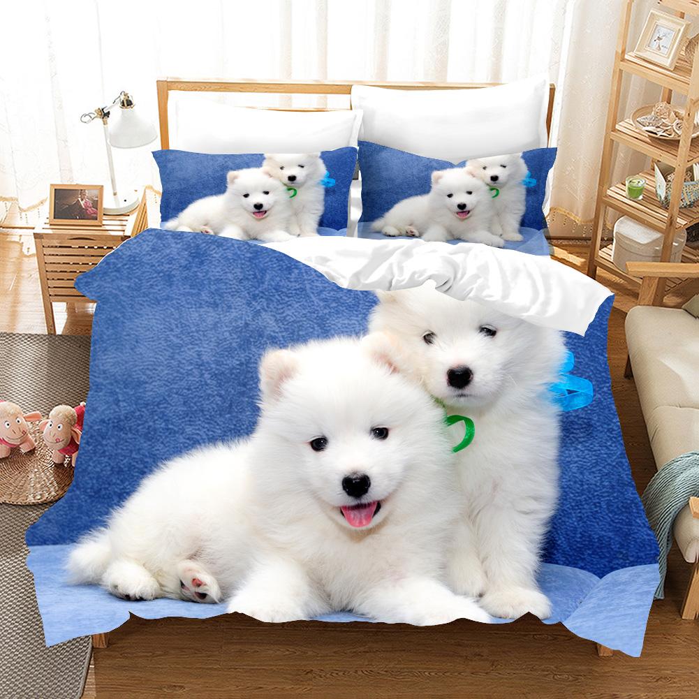3Dthe Samoyed Dog Bedding Sets Duvet Cover Set With Pillowcase Twin Full Queen King Bedclothes Bed Linen