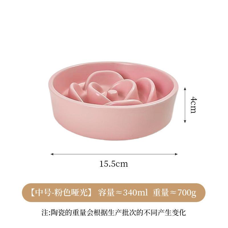Creative Simple Solid Color Pet Bowl With Bowl Stand To Prevent Tipping Over Cat Bowl Anti-Choking Feeding Bowl Cat Water Bowl