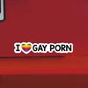 Ich liebe Gay Porn Rainbow Prank Funny Gag Joke Gift Window Decal Bumper Sticker