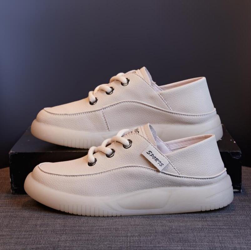 

Женские 3,5 см Натуральная кожа Женские балетки Осень Вулканизированные Массивные Кроссовки Лоферы Высокий Бренд Платформа Шлепанцы Осенняя Обувь 42 бежевый