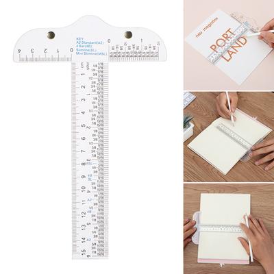 6" T-Square Ruler In Both Inches And Metric Measurements Clear Acrylic Ruler Graduated T-Ruler Handtool Measuring Scale Ruler
