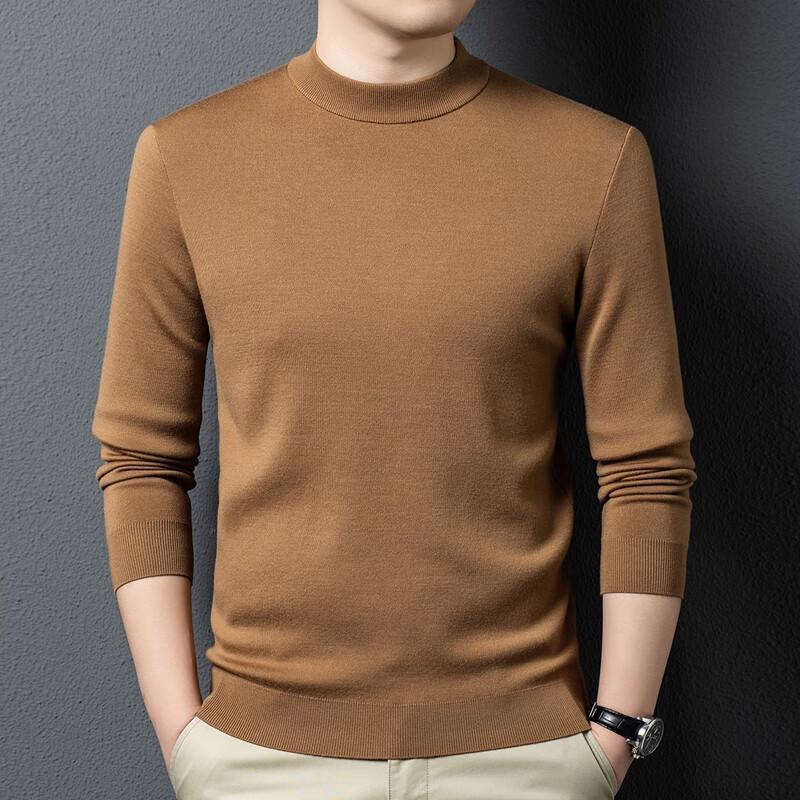 Yiliteng Men's 100% Wool Round Neck Sweater