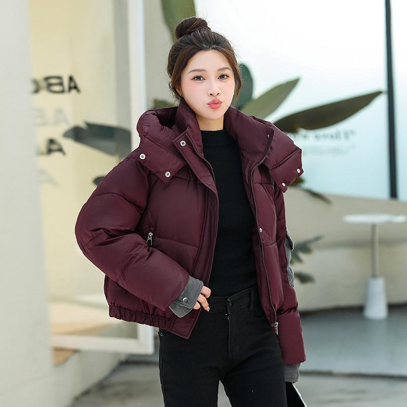 2025 Autumn/Winter Korean Style Versatile Hooded Cotton Jacket
