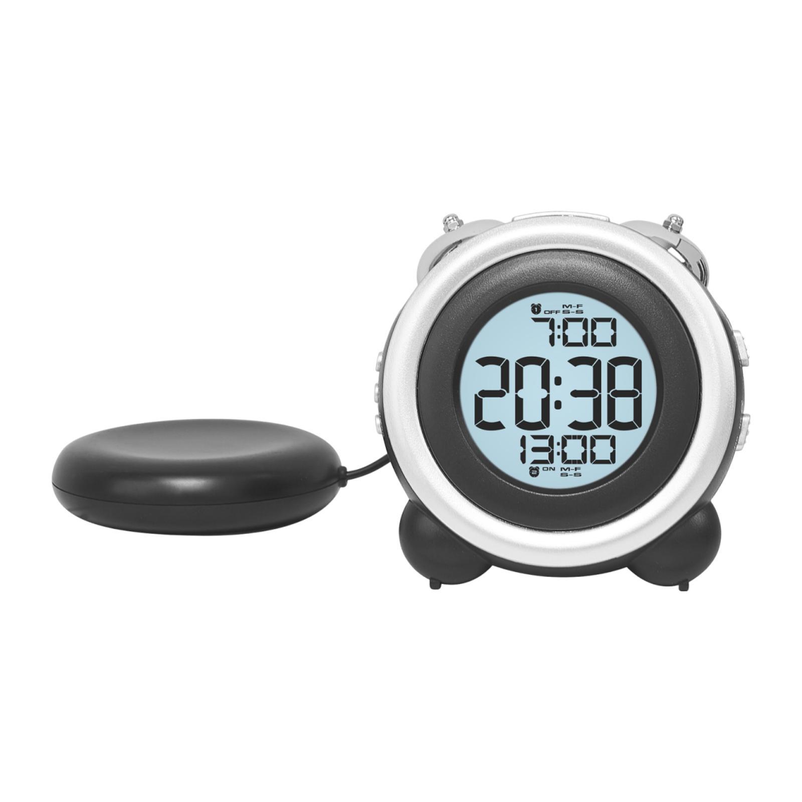 

Цифровой будильник с подсветкой и шоком, дата, неделя, дисплей, практичный, универсальный, для спальни, стола, полки, офиса чёрный