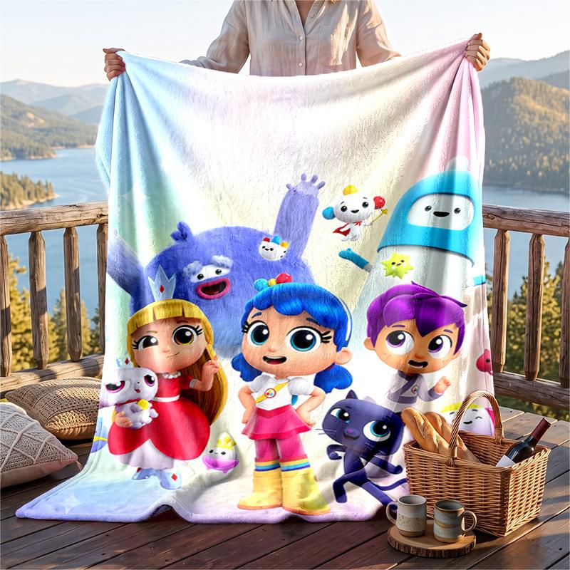 Warm Flannel Blanket True And The Rainbow Kingdom Pattern, Lightweight Comfortable Throw Blanket for Bed Sofa Use