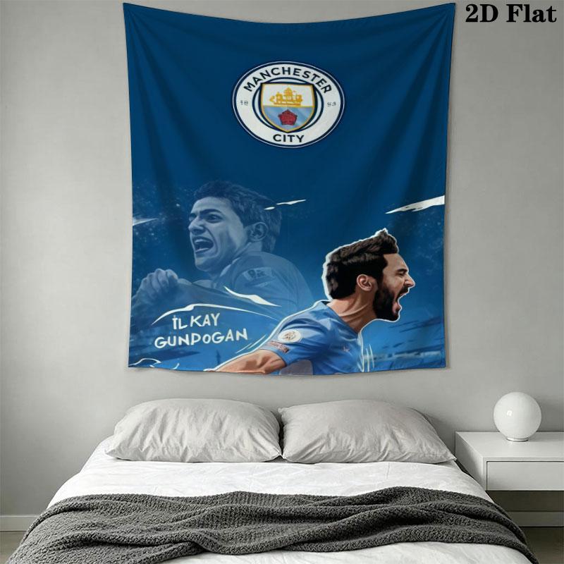 Royal MCFC CrownWall Hanging Printed Fabric Blanket Decorative Tapestries for Bedroom Living Room Home Decor