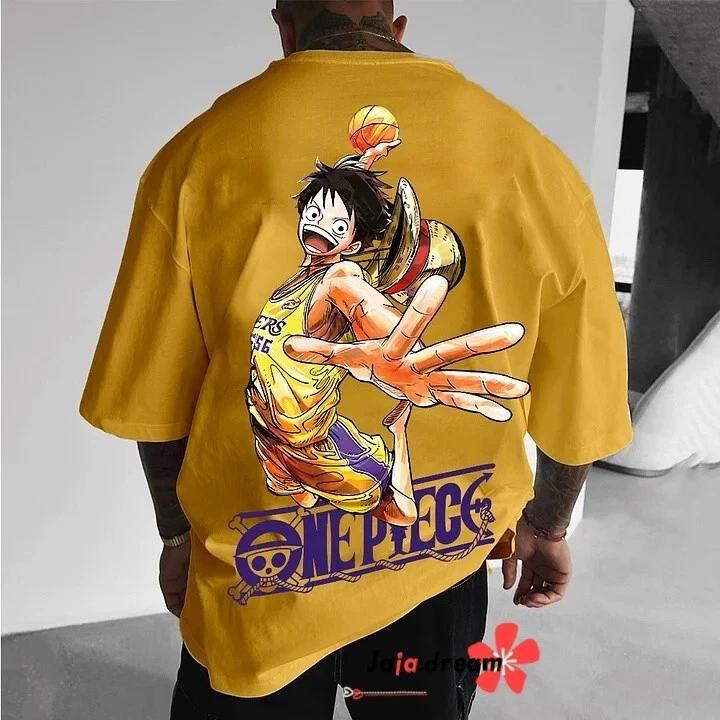 

One Piece Luffy Anime Manga T-Shirt Tee Mens Casual Costumes Polyester 4XL