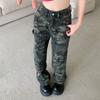 2022 Autumn Fashion Straight Baggy Pants Casual Trousers High Street Camouflage Jeans Woman High Waist Cargo Pants Straight Jean