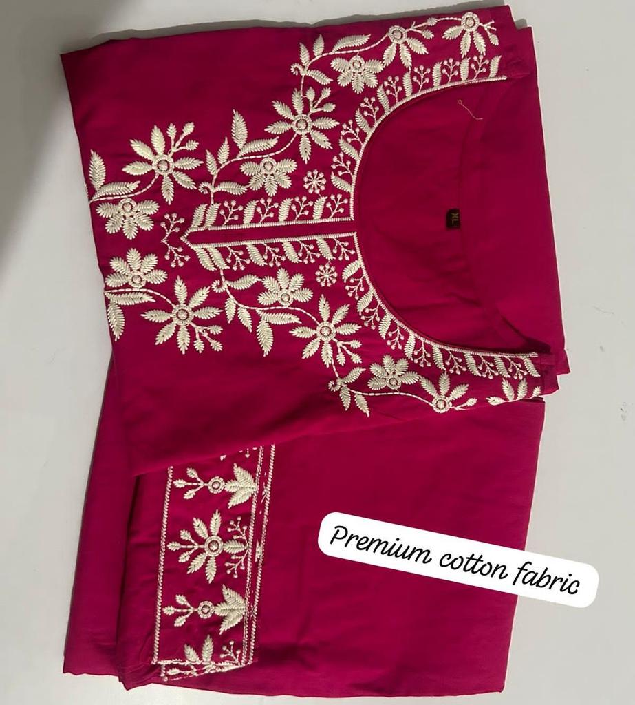 Indian Women Designer Pure Cotton Chikenkari Style Cord Set Party Wear Bollywood Kurti