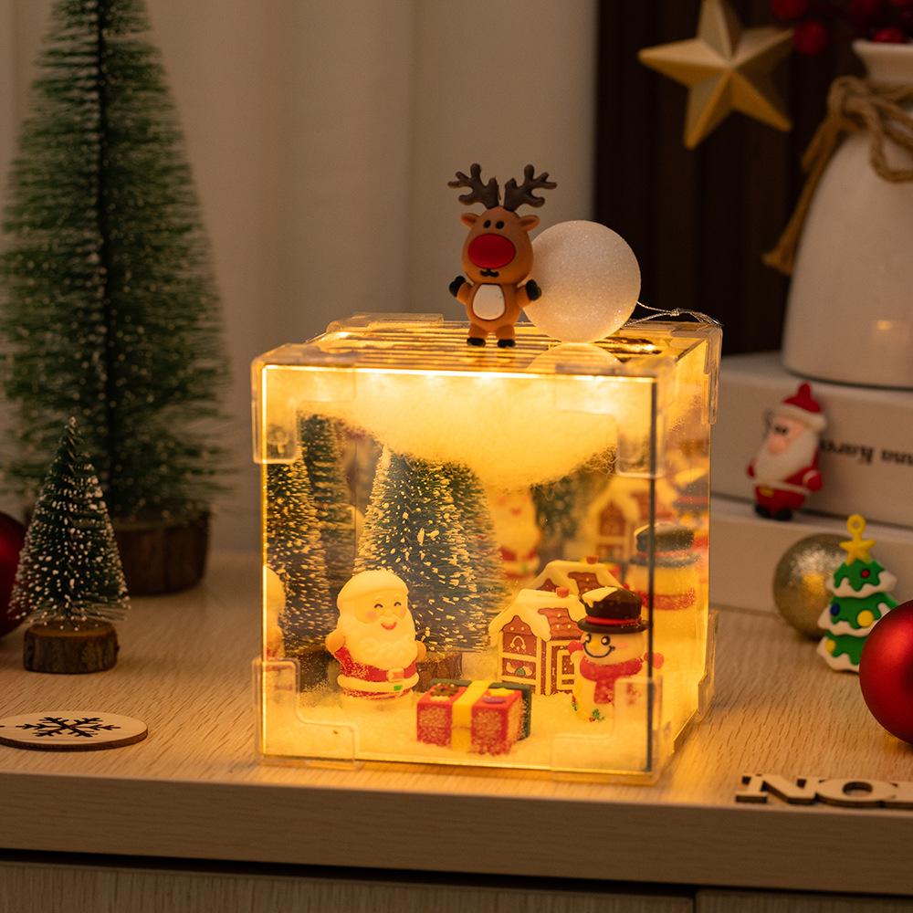Cube Mirror Night Light DIY Kit, 12cm Acrylic Light Cube with Mirror Panel, Assemble Your Own Bedside Lamp for Party Favor