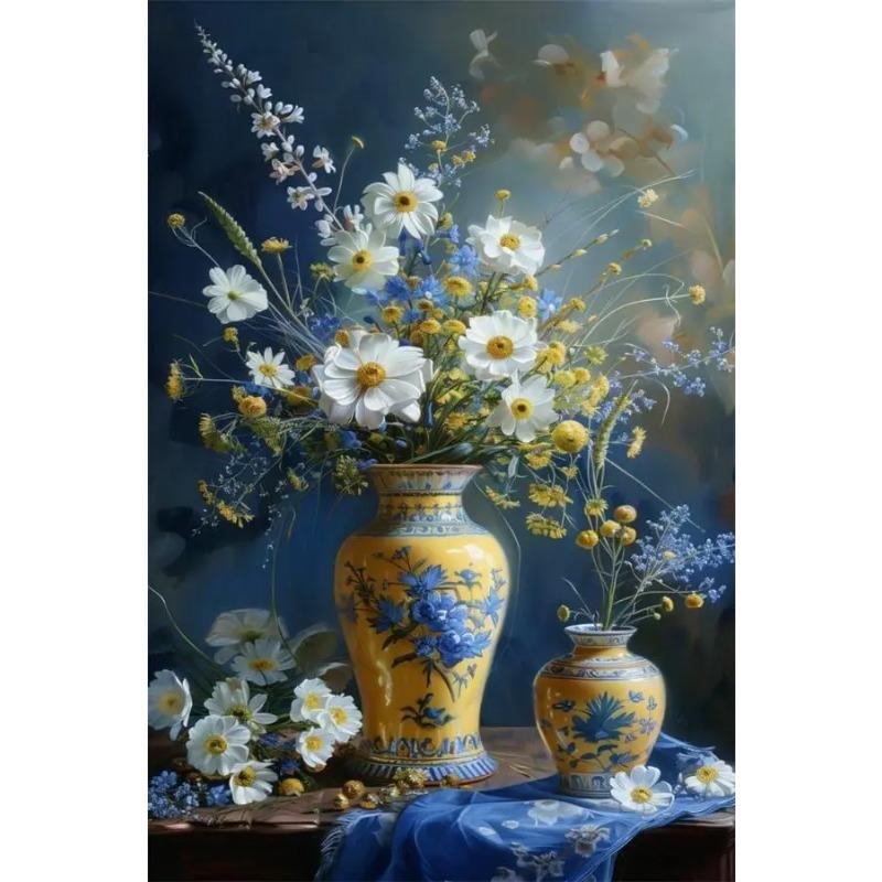 Vintage Still Life Print Retro Flowers Poster For Living Room Decor Aesthetic Peony Daisy Lily Flower Canvas Painting Wall Art