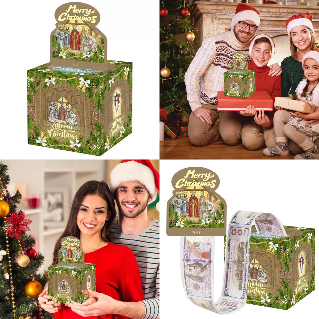 Christmas Jesus Theme Party Decor Money Box With Paper Material For Holiday Celebration