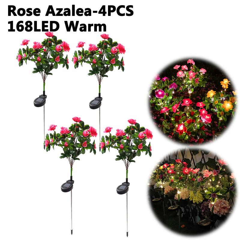 LED Solar Flowers Lawn Lights Outdoor Waterproof Warm Light Garden Decoration Lamp For Walkway Path Villa Yard Driveway