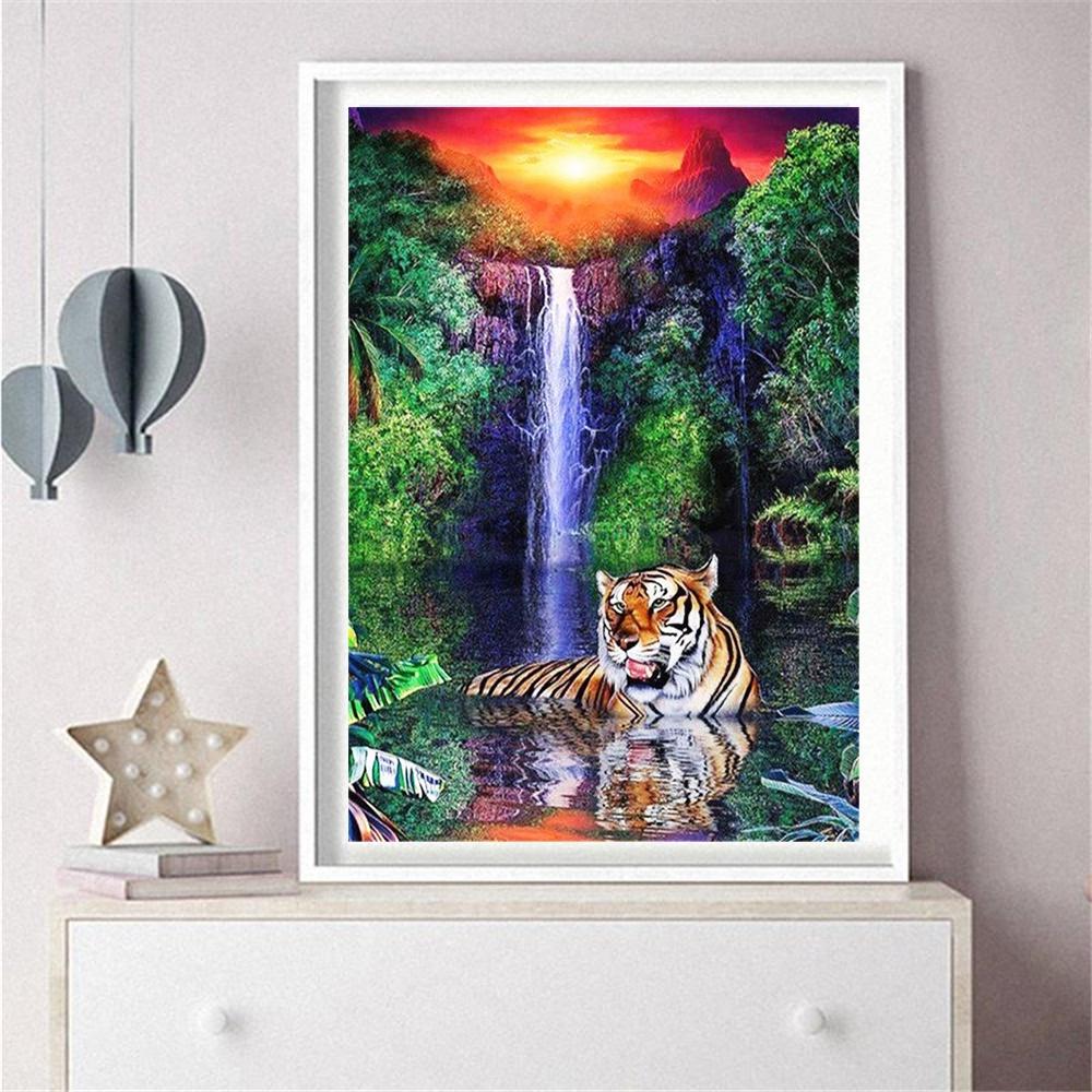Pittura Diamante Fai da Te Punto Croce Animale Quadrato Completo Ricamo Diamante Tigre Mosaico Decorazione Strass