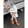 Leather bag head sandals women's summer wear new versatile platform muffin retro sandals women