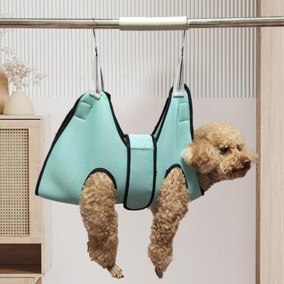 Pet Grooming Hammock Breathable Mesh Dog Grooming Sling Cat Restraint Hammock with Security Strap for Small Medium Dogs Cats Nail Trimming