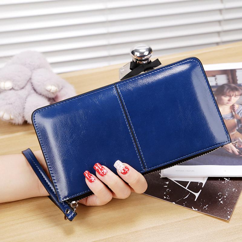 

IELGY женский длинный кошелек на молнии в корейском стиле большой емкости для рук синий